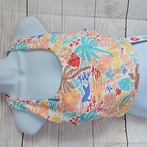 Wildfox Longline Sports Bra Racer Back Color is Savanna Print Size XL